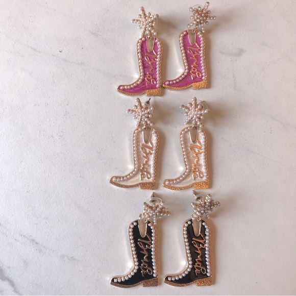 Jewelry - Bride Cowboy Boot Earrings